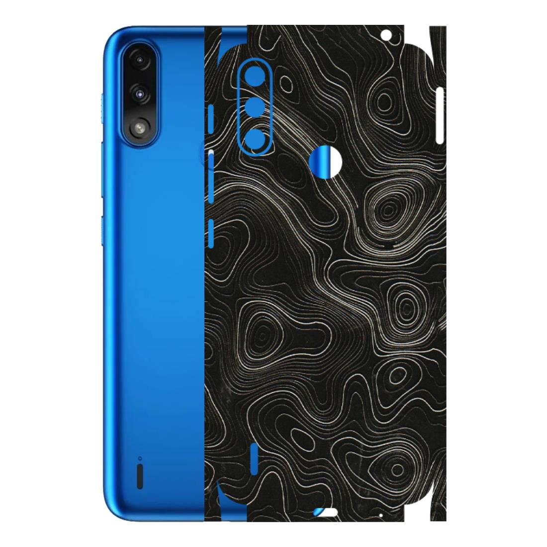 Motorola Phone Skins (All Models) - Black Swirl - 3D Embossed Finish (L-196) Motorola Moto E7 Power