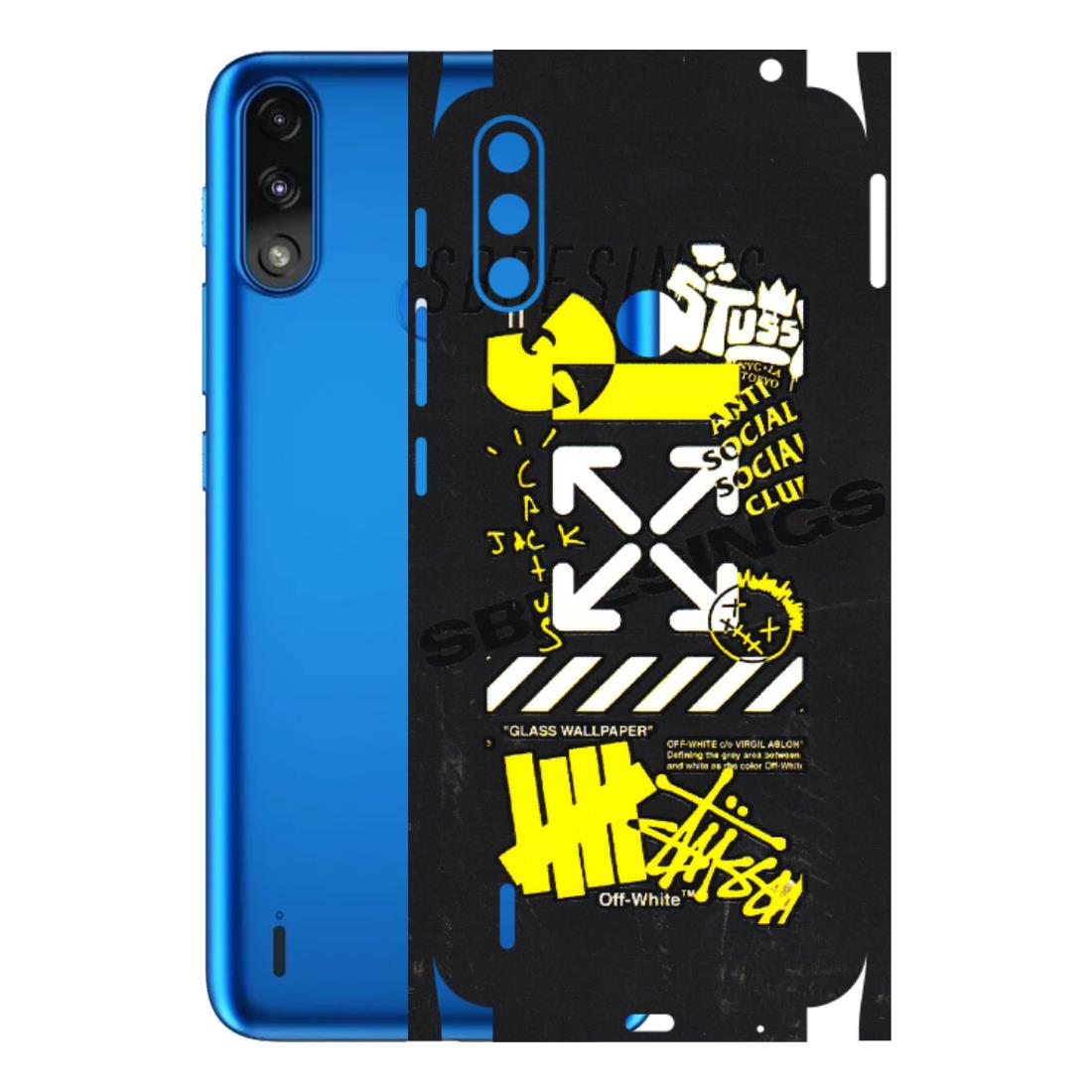 Motorola Phone Skins (All Models) - Anti Social Graffiti - 3D Embossed Finish (L-198) Motorola Moto E7 Power