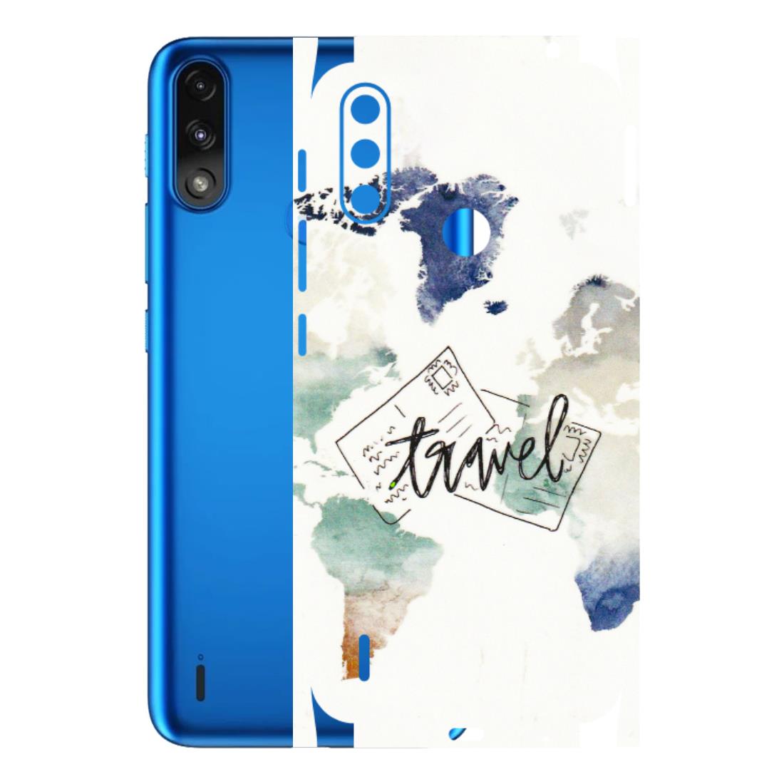 Motorola Phone Skins (All Models) - Travel The World - 3D Embossed Finish (L-232) Motorola Moto E7 Power