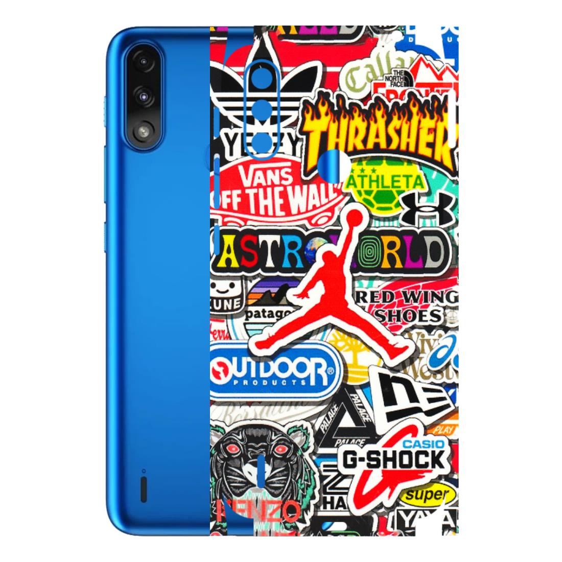 Motorola Phone Skins (All Models) - Multi Brands Sticker Graffiti - 3D Embossed Finish (L-37) Motorola Moto E7 Power