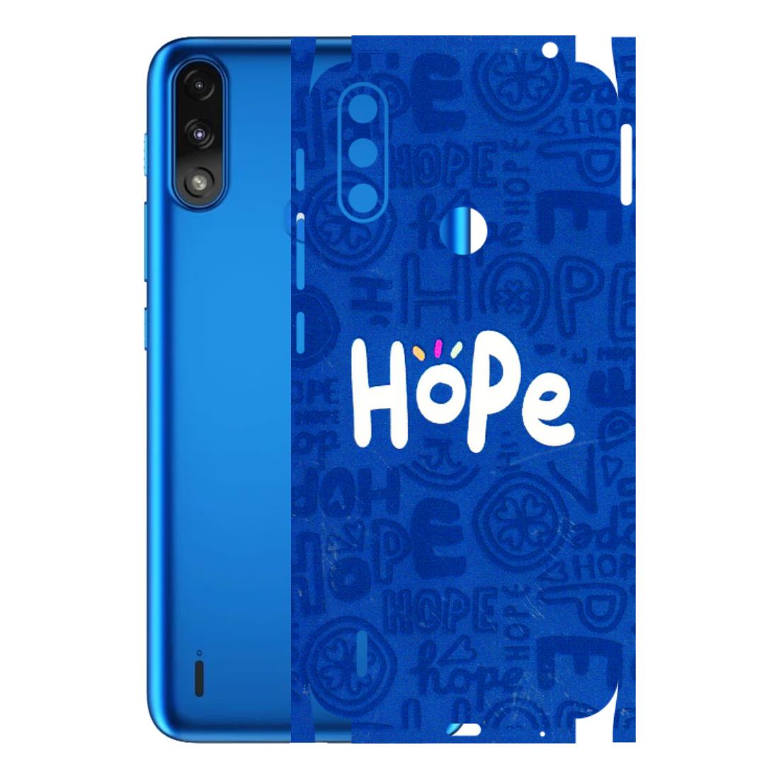 Motorola Phone Skins (All Models) - Hope Doodles Blue - 3D Embossed Finish (L-43) Motorola Moto E7 Power