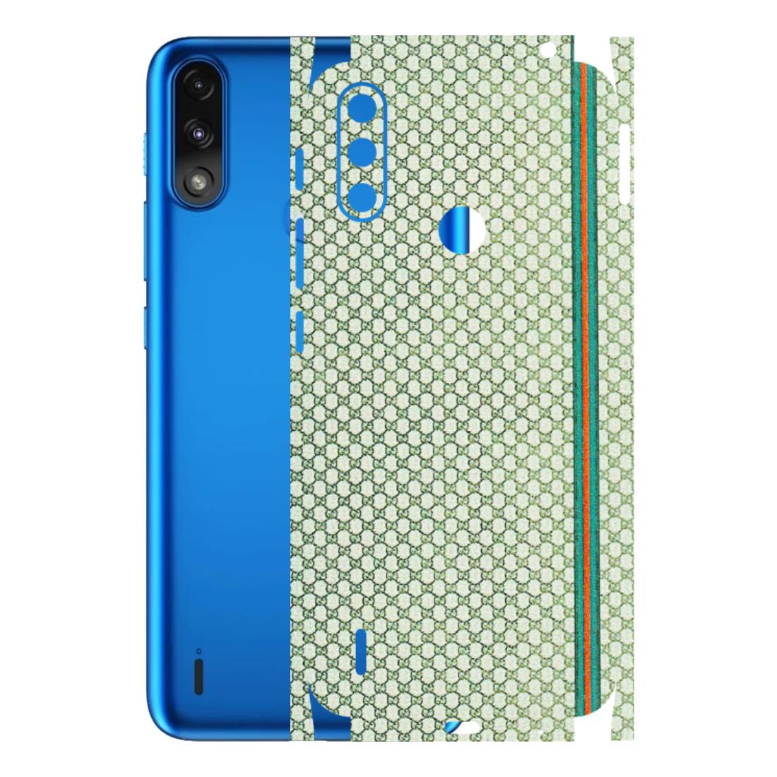 Motorola Phone Skins (All Models) - Gucci Fabric Pattern - 3D Embossed Finish (L-73) Motorola Moto E7 Power