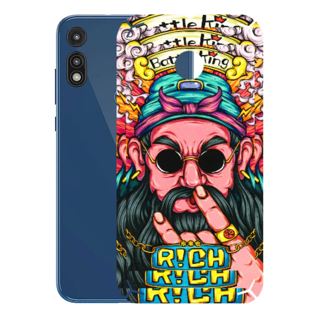 Motorola Phone Skins (All Models) - Battle King Dude Face - 3D Embossed Finish (L-178) Motorola Moto E
