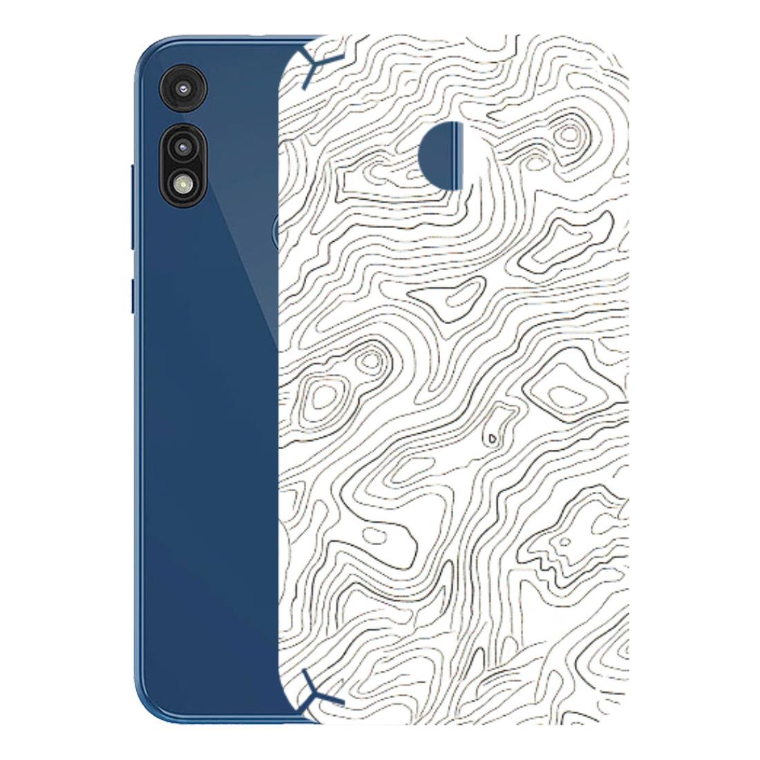 Motorola Phone Skins (All Models) - White Black Swirls - 3D Embossed Finish (L-219) Motorola Moto E