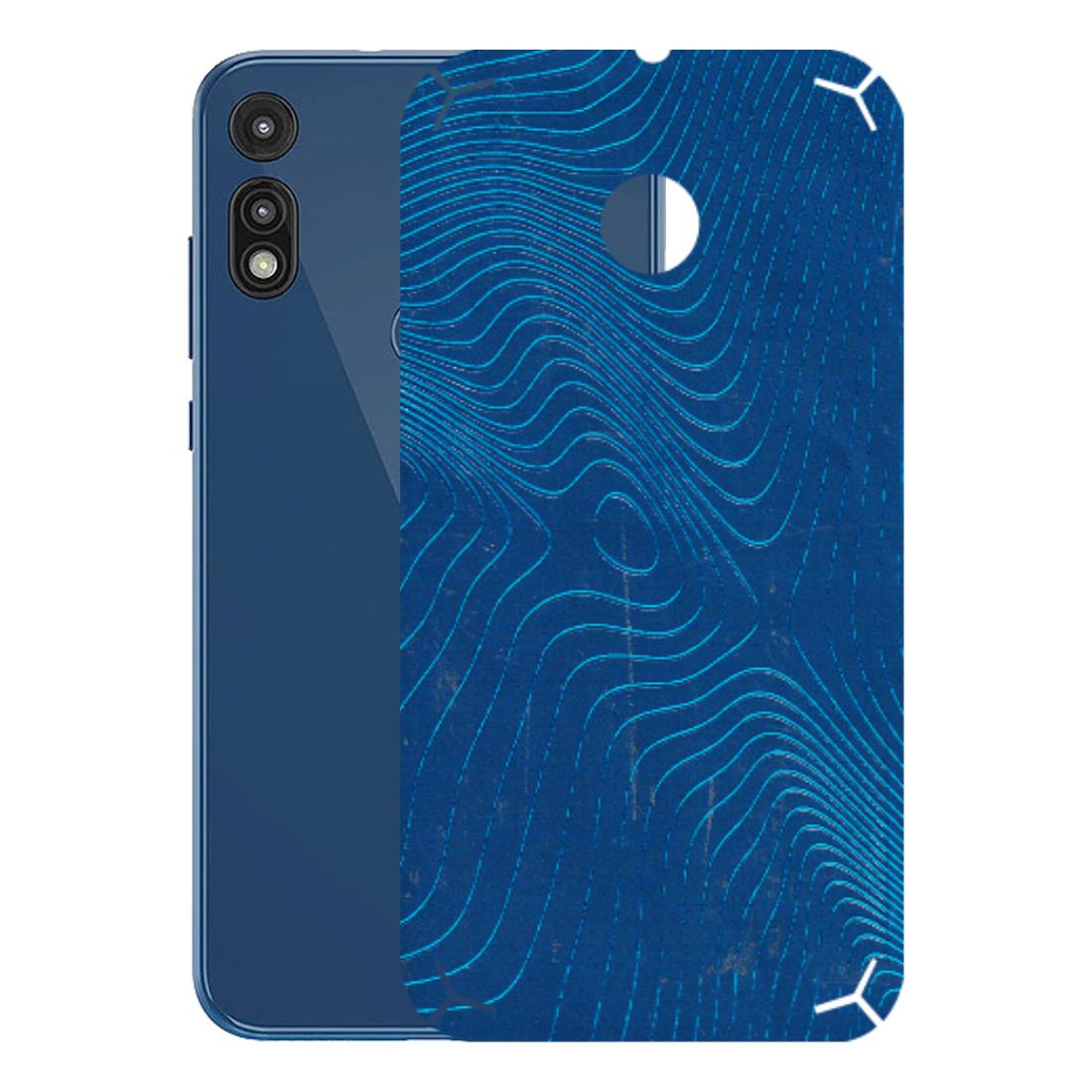 Motorola Phone Skins (All Models) - Abstract Blue Line Map - 3D Embossed Finish (L-272) Motorola Moto E