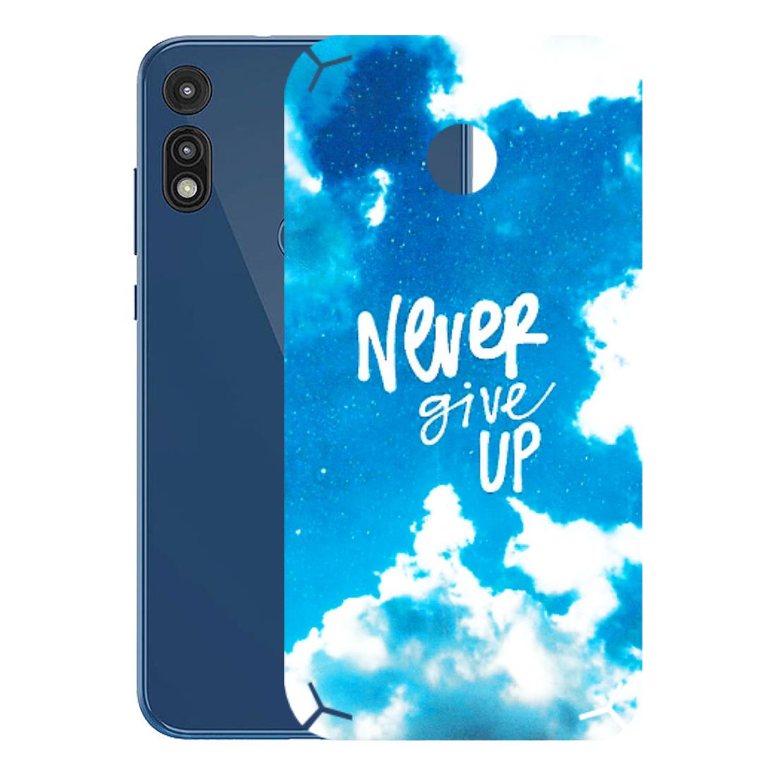 Motorola Phone Skins (All Models) - Never Give Up - 3D Embossed Finish (L-279) Motorola Moto E