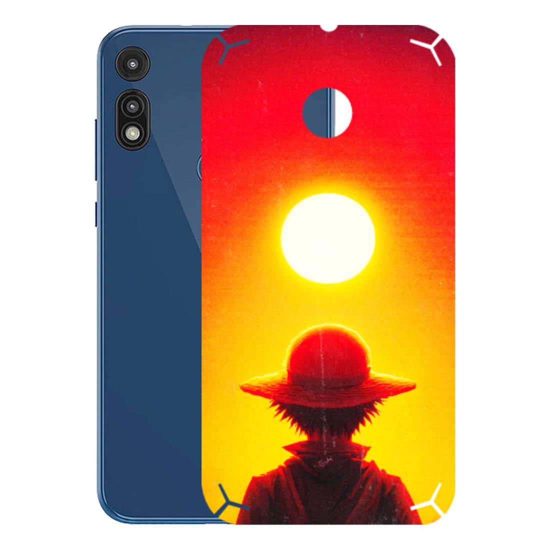 Motorola Phone Skins (All Models) - Cool Sunset With Monkey D.Luffy Anime - 3D Embossed Finish (L-329) Motorola Moto E