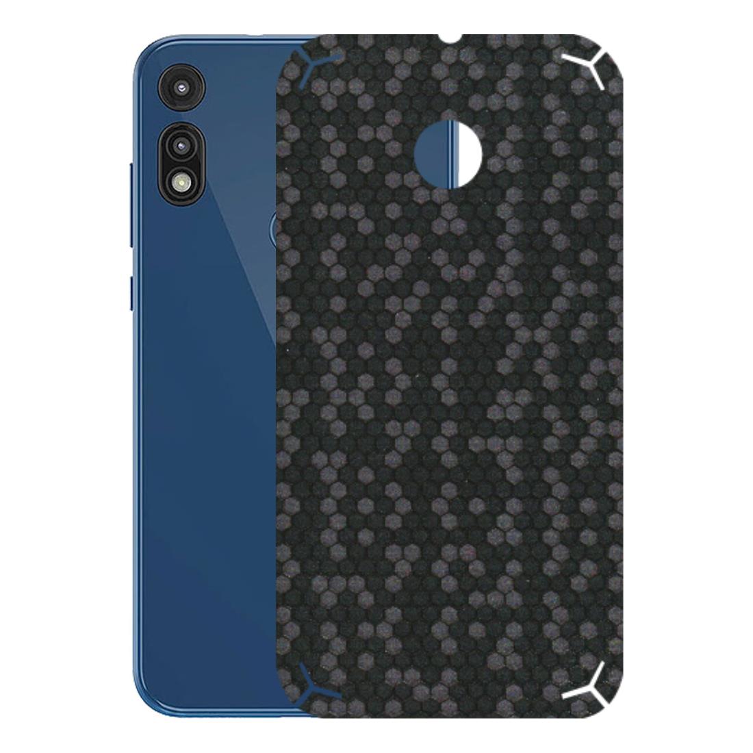 Motorola Phone Skins (All Models) - Black Grey Honeycomb Sober - 3D Embossed Finish (L-85) Motorola Moto E