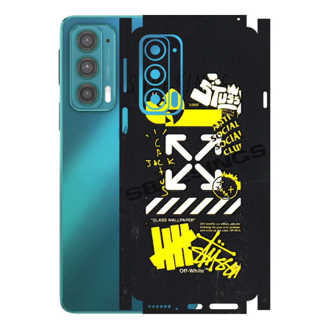 Motorola Phone Skins (All Models) - Anti Social Graffiti - 3D Embossed Finish (L-198) Motorola Moto Edge 20 (5G)