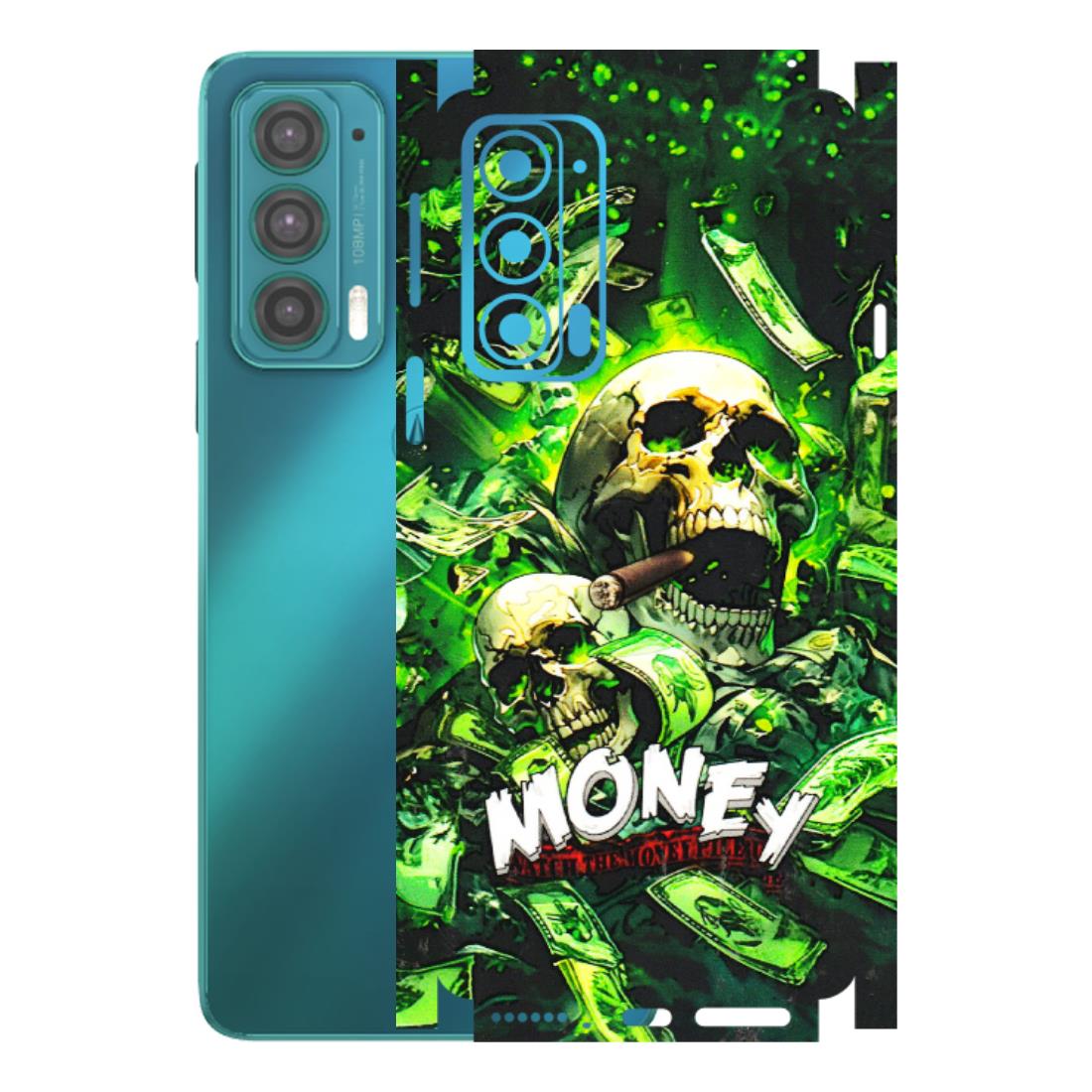 Motorola Phone Skins (All Models) - Skull Money - 3D Embossed Finish (L-303) Motorola Moto Edge 20 (5G)