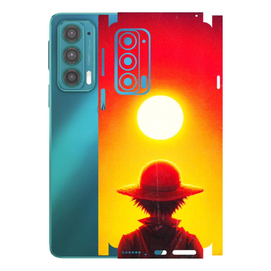 Motorola Phone Skins (All Models) - Cool Sunset With Monkey D.Luffy Anime - 3D Embossed Finish (L-329) Motorola Moto Edge 20 (5G)