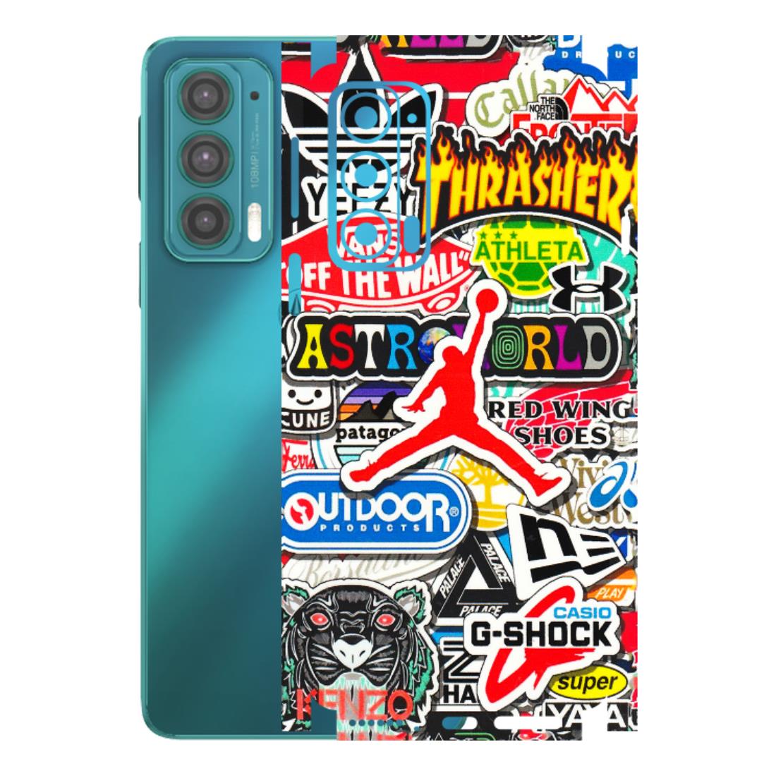 Motorola Phone Skins (All Models) - Multi Brands Sticker Graffiti - 3D Embossed Finish (L-37) Motorola Moto Edge 20 (5G)