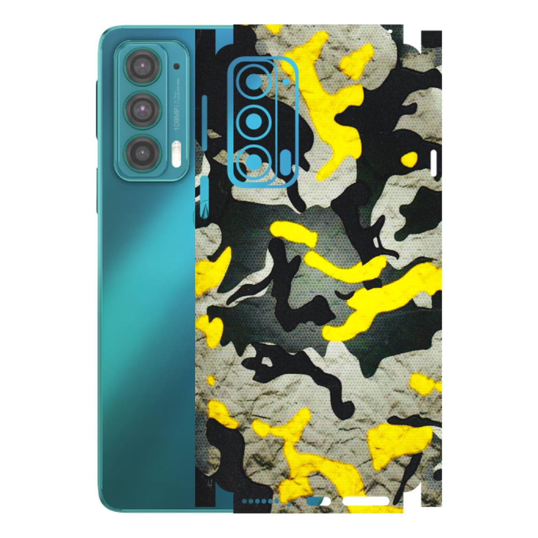Motorola Phone Skins (All Models) - Yellow Camouflage - 3D Embossed Finish (L-61) Motorola Moto Edge 20 (5G)