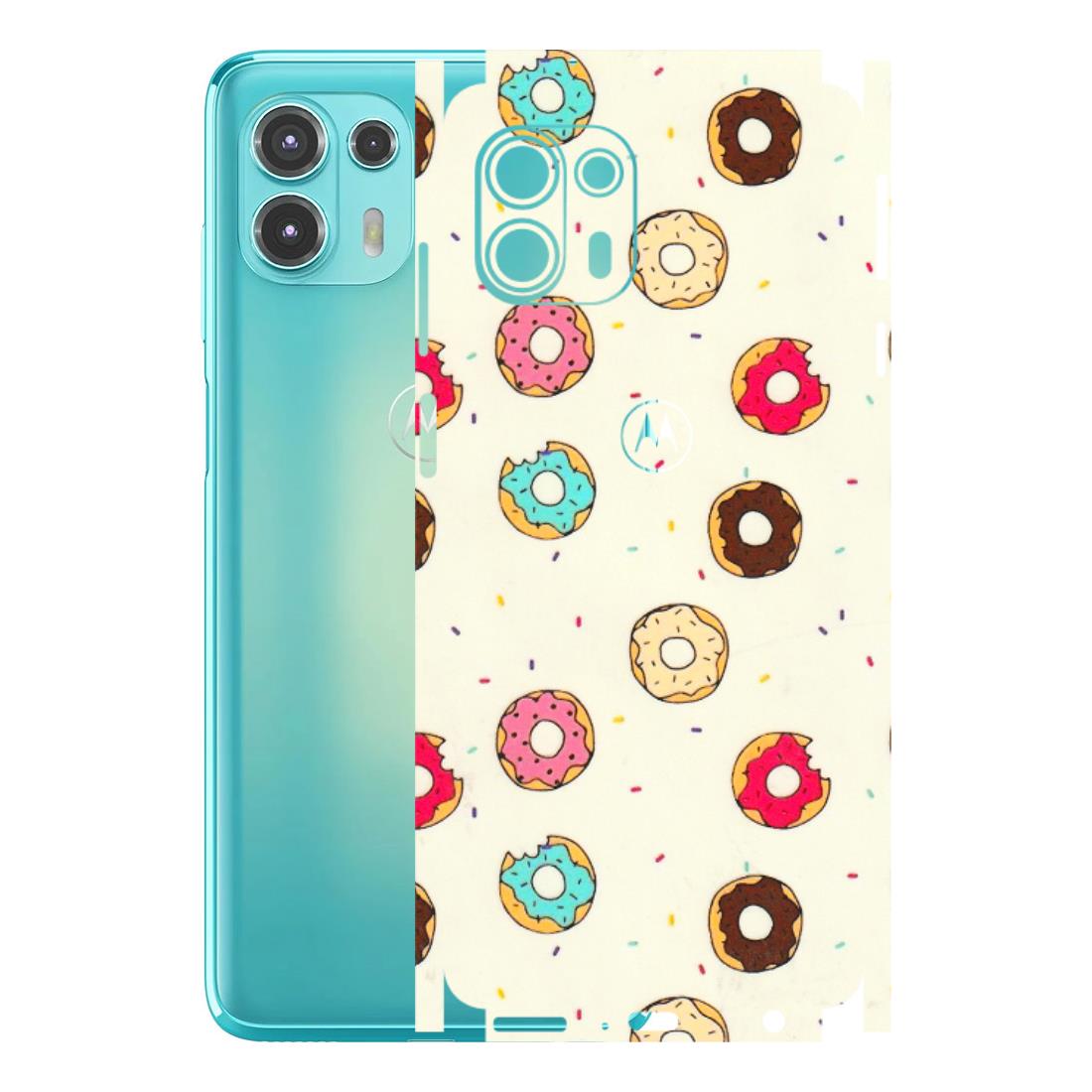 Motorola Phone Skins (All Models) - Mini Donuts Doodle Art - 3D Embossed Finish (L-122) Motorola Moto Edge 20 Fusion