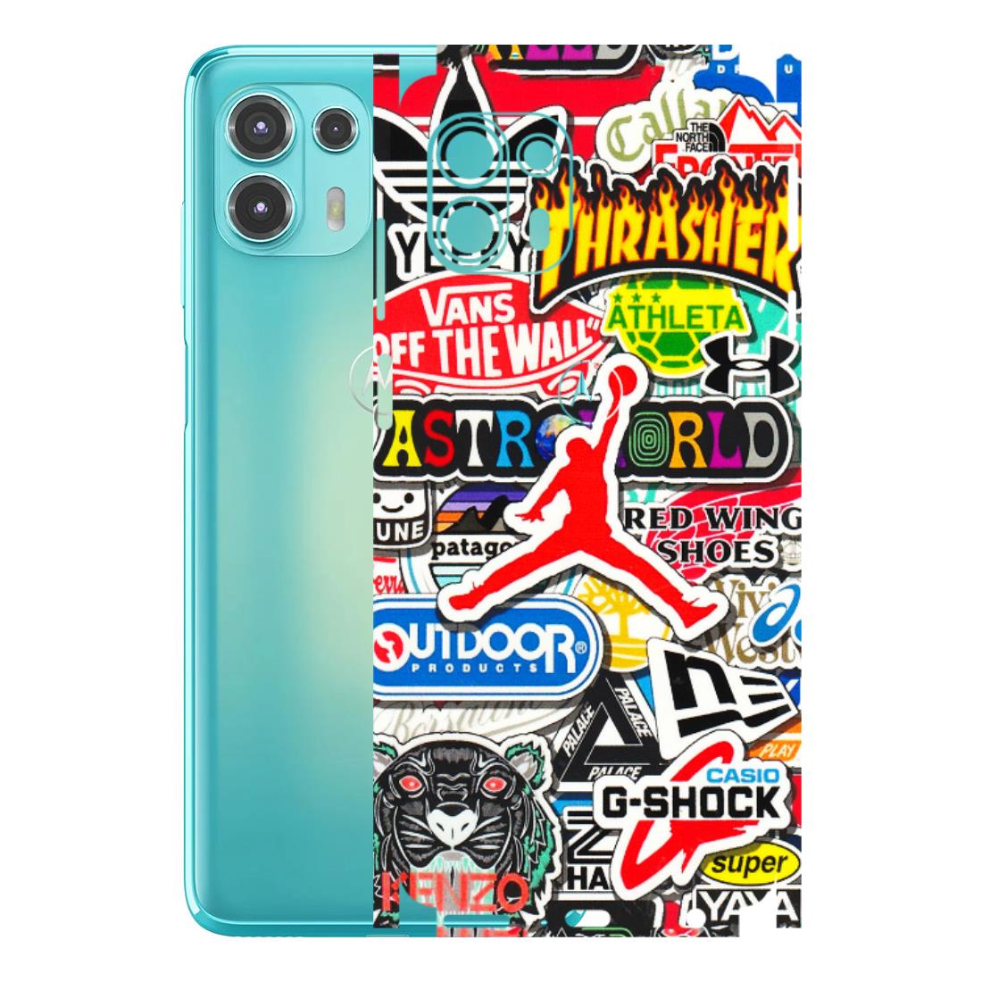 Motorola Phone Skins (All Models) - Multi Brands Sticker Graffiti - 3D Embossed Finish (L-37) Motorola Moto Edge 20 Fusion