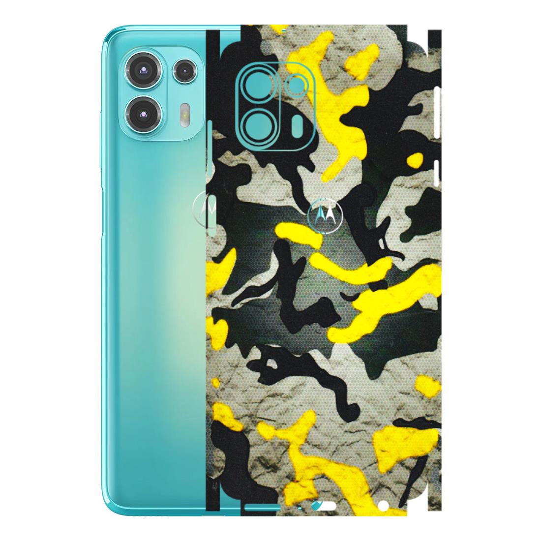 Motorola Phone Skins (All Models) - Yellow Camouflage - 3D Embossed Finish (L-61) Motorola Moto Edge 20 Fusion