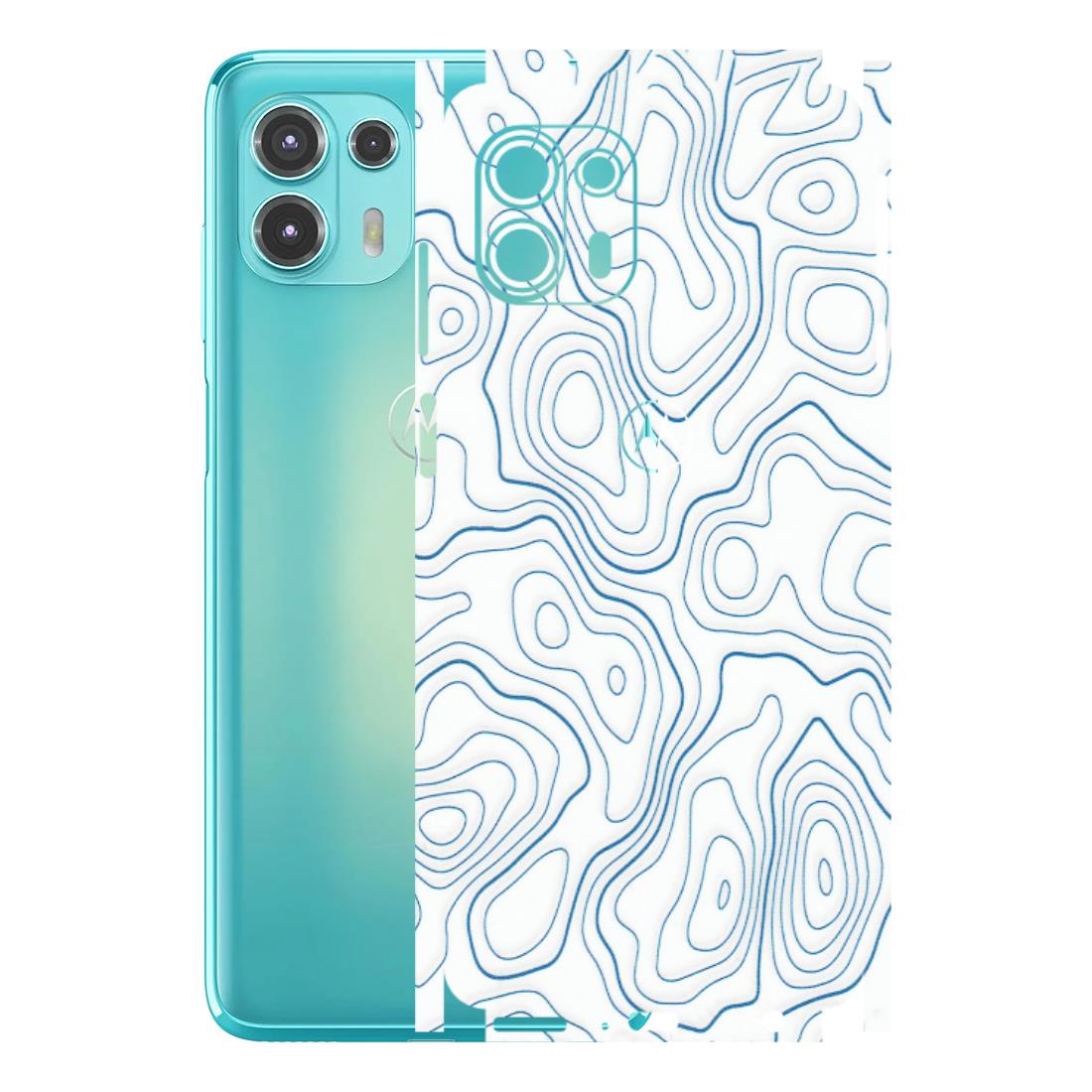 Motorola Phone Skins (All Models) - Blue And White Swirls - Matte Finish (M-139) Motorola Moto Edge 20 Fusion