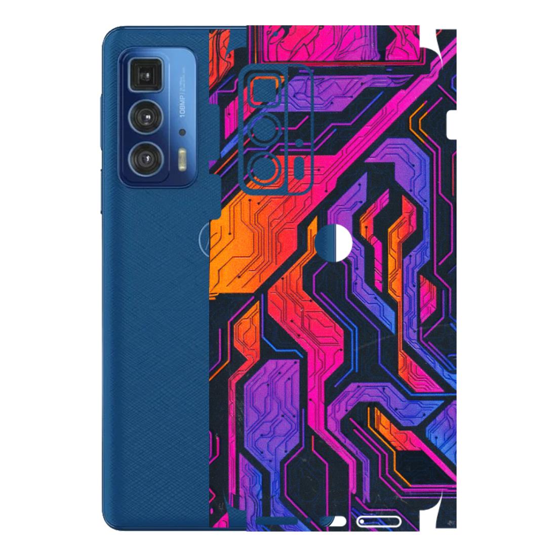Motorola Phone Skins (All Models) - Tech Circuits Futuristic - 3D Embossed Finish (L-07) Motorola Moto Edge 20 Pro