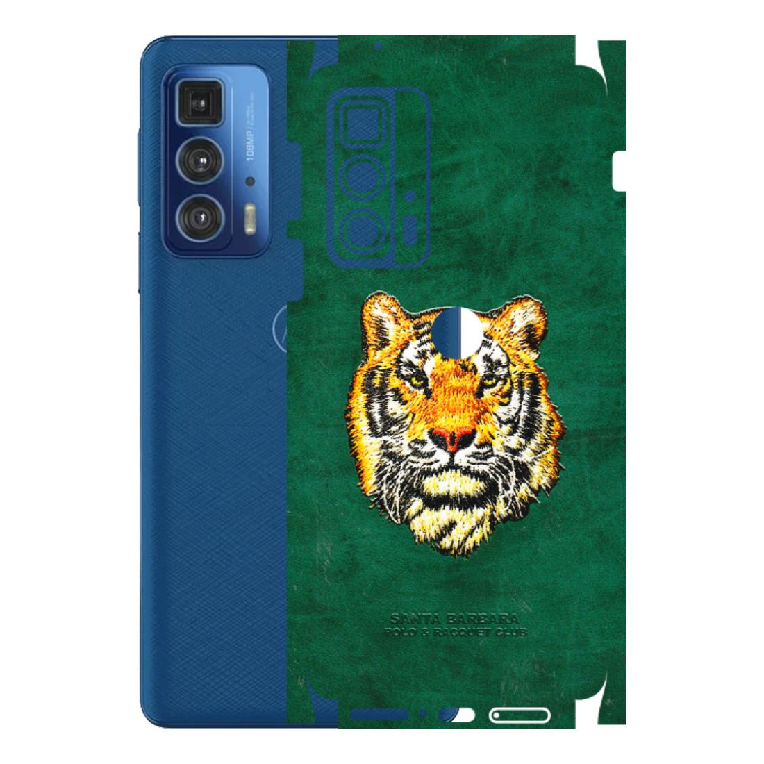 Motorola Phone Skins (All Models) - Leather Feel Tiger - 3D Embossed Finish (L-111) Motorola Moto Edge 20 Pro
