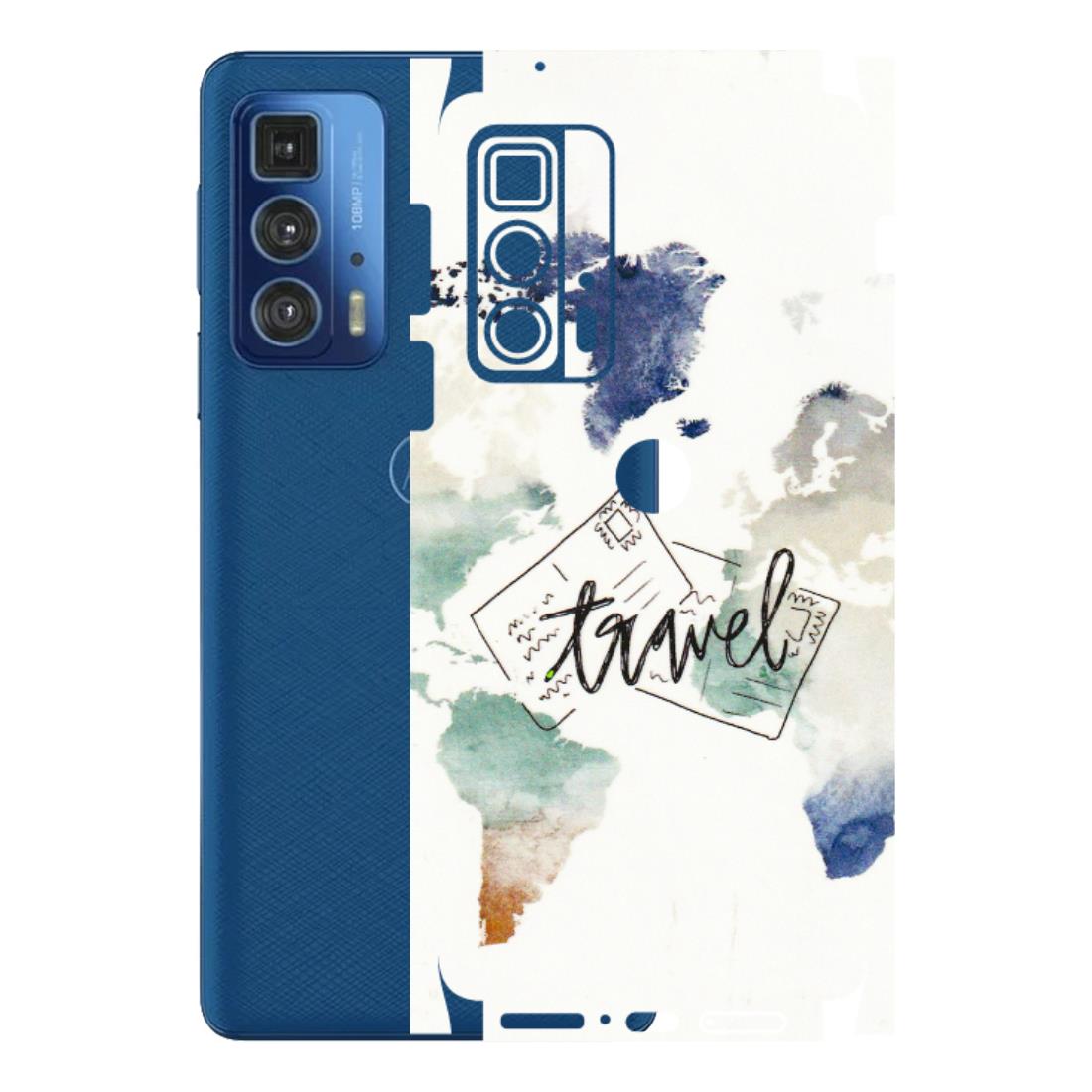 Motorola Phone Skins (All Models) - Travel The World - 3D Embossed Finish (L-232) Motorola Moto Edge 20 Pro