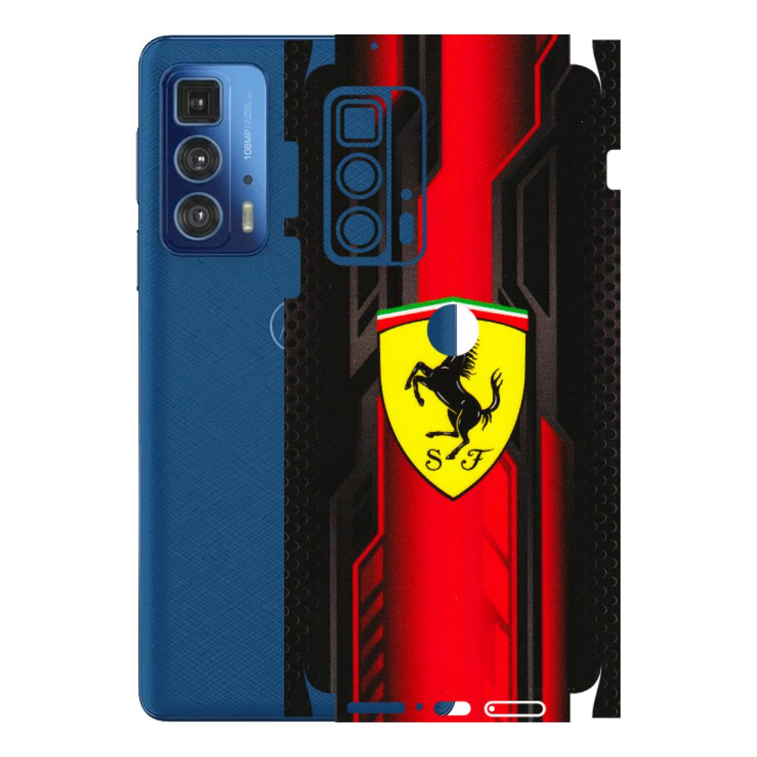 Motorola Phone Skins (All Models) - Black Ferrari Logo - 3D Embossed Finish (L-253) Motorola Moto Edge 20 Pro