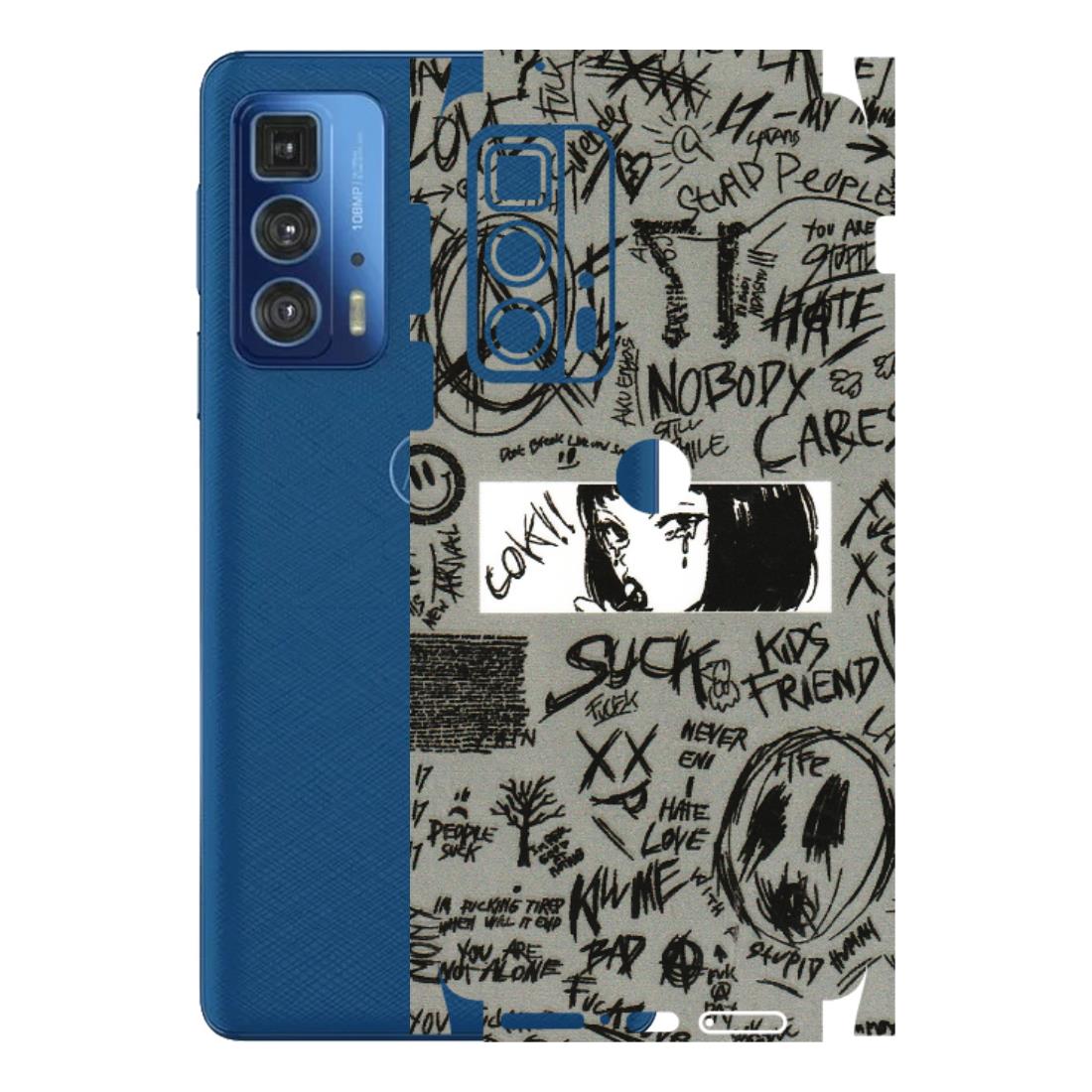 Motorola Phone Skins (All Models) - Never Have Love Anime - 3D Embossed Finish (L-260) Motorola Moto Edge 20 Pro