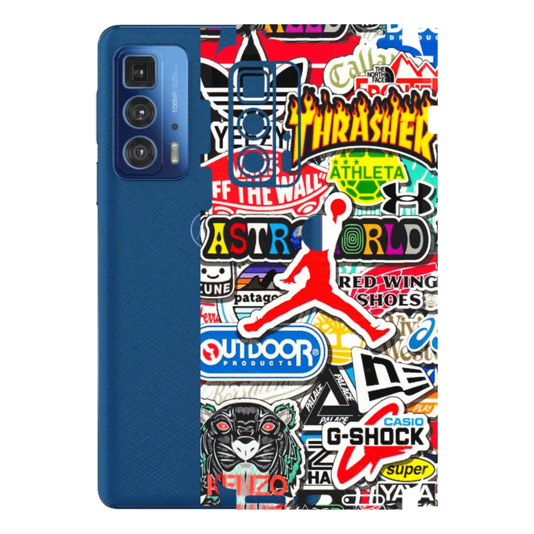 Motorola Phone Skins (All Models) - Multi Brands Sticker Graffiti - 3D Embossed Finish (L-37) Motorola Moto Edge 20 Pro