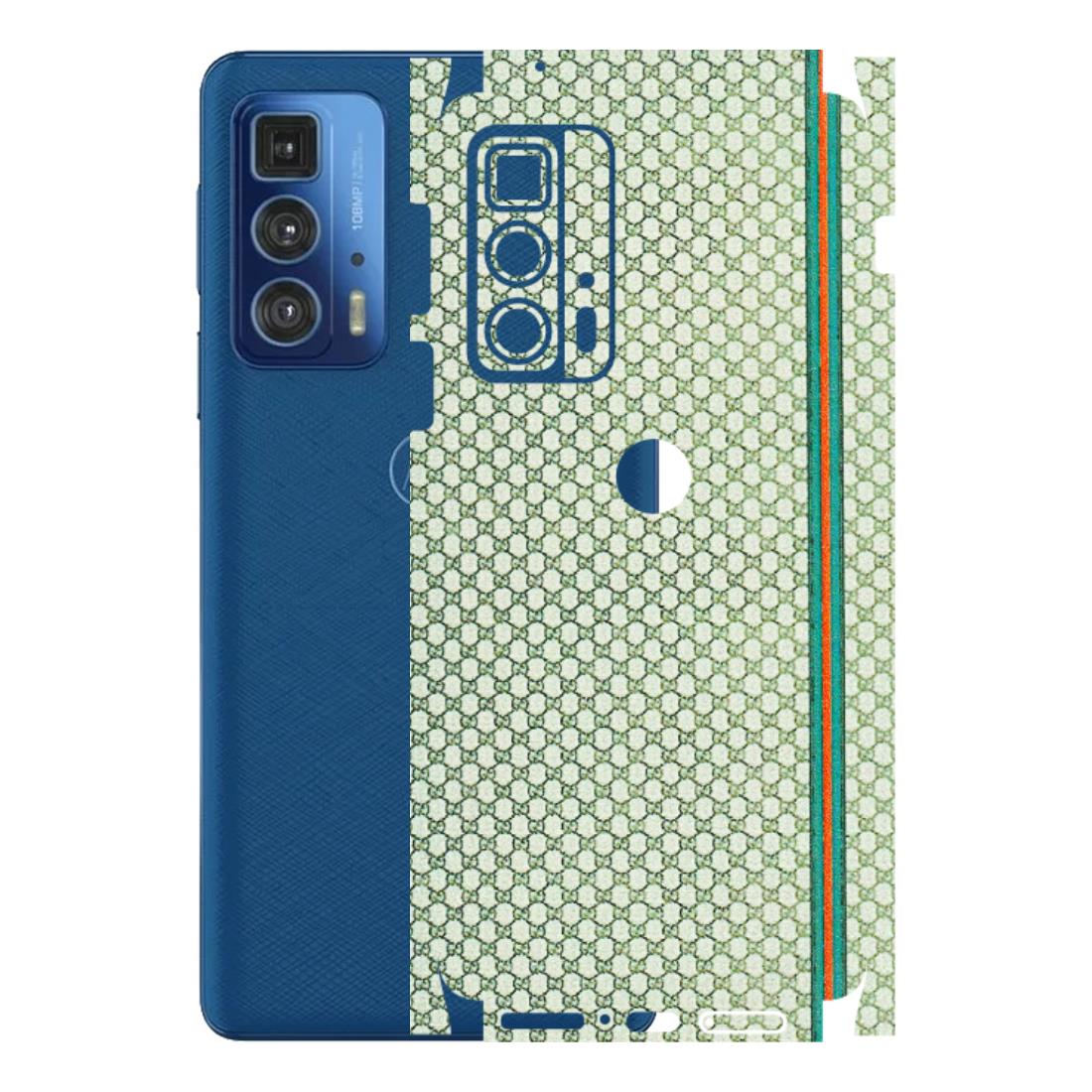 Motorola Phone Skins (All Models) - Gucci Fabric Pattern - 3D Embossed Finish (L-73) Motorola Moto Edge 20 Pro