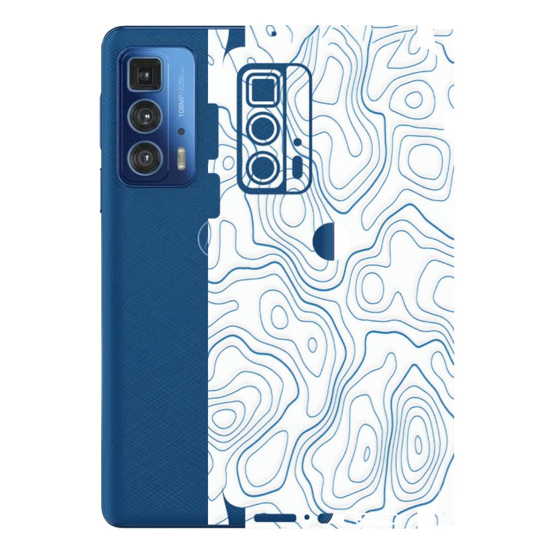 Motorola Phone Skins (All Models) - Blue And White Swirls - Matte Finish (M-139) Motorola Moto Edge 20 Pro