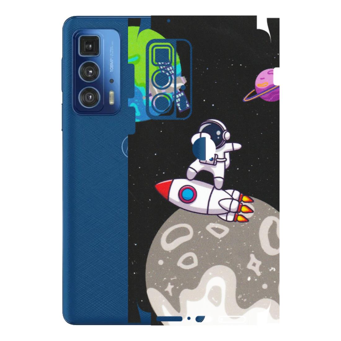 Motorola Phone Skins (All Models) - Astronaut Vibing Toon Running - Matte Finish (M-39) Motorola Moto Edge 20 Pro