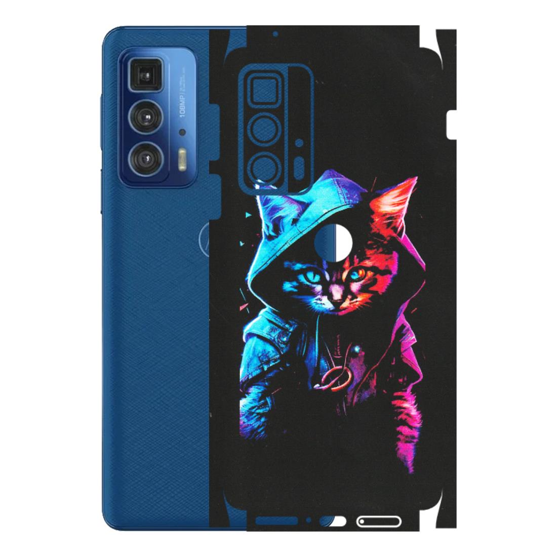 Motorola Phone Skins (All Models) - Cyberpunk Cat - Matte Finish (M-45) Motorola Moto Edge 20 Pro