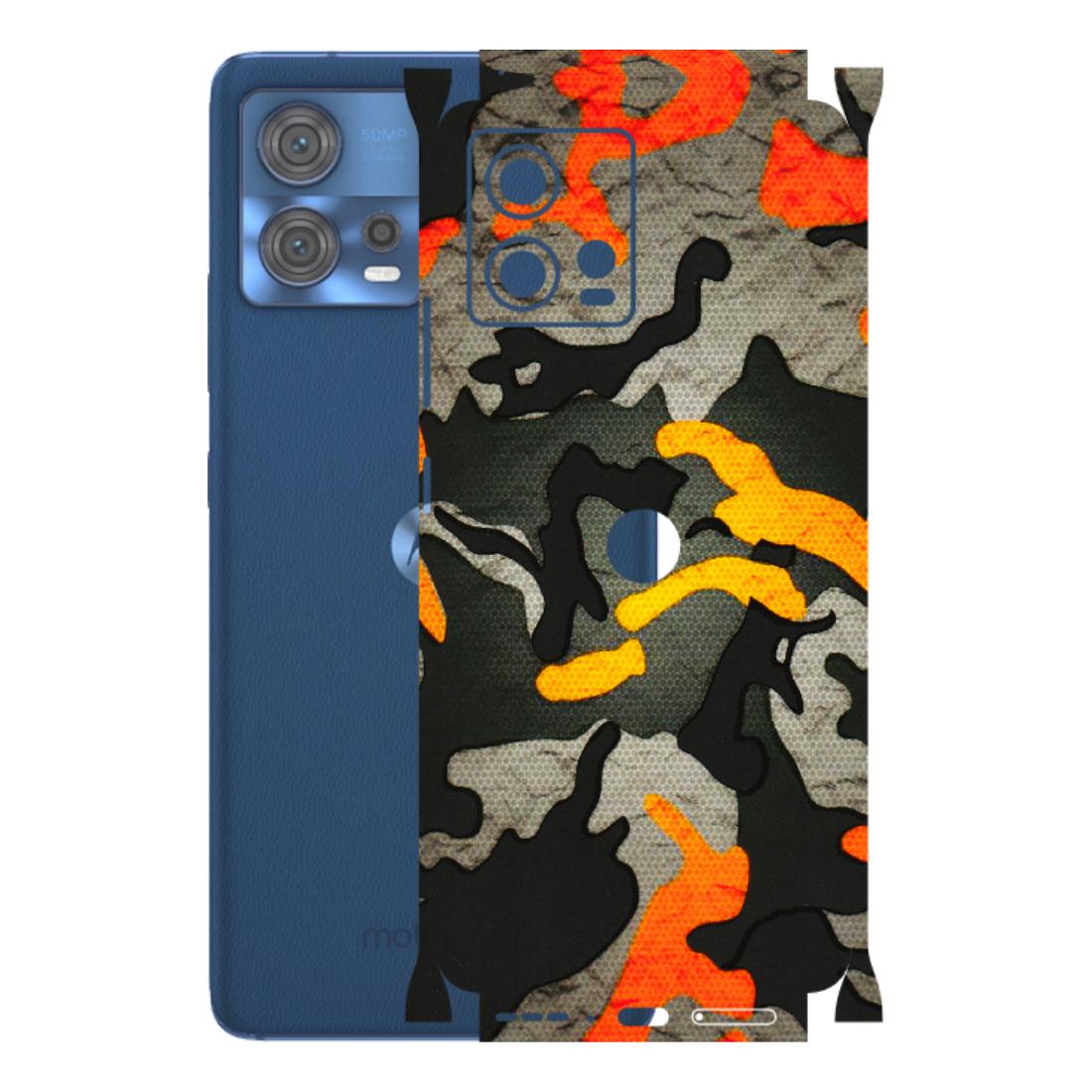 Motorola Phone Skins (All Models) - Orange Camouflage - 3D Embossed Finish (L-204) Motorola Moto Edge 30 Fusion (5G)