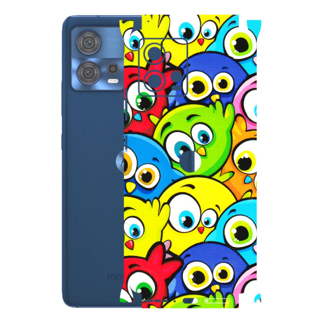 Motorola Phone Skins (All Models) - Cute Fluffy Birds - 3D Embossed Finish (L-213) Motorola Moto Edge 30 Fusion (5G)