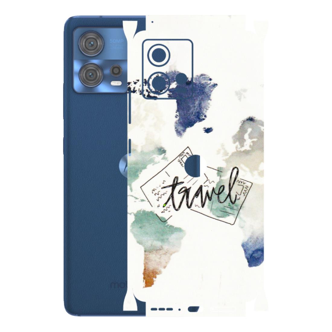 Motorola Phone Skins (All Models) - Travel The World - 3D Embossed Finish (L-232) Motorola Moto Edge 30 Fusion (5G)