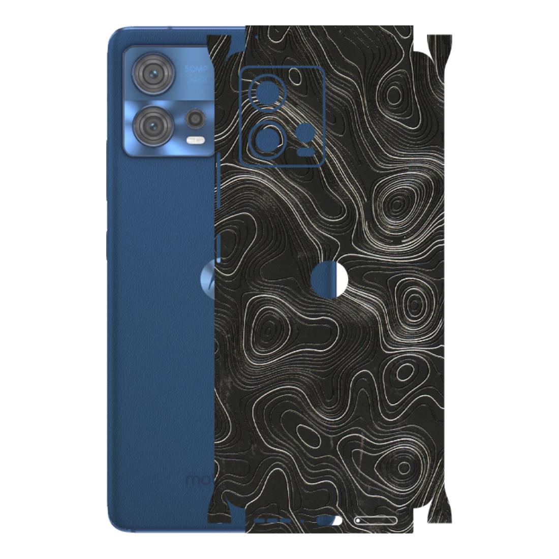 Motorola Phone Skins (All Models) - Abstract White Line Map - 3D Embossed Finish (L-269) Motorola Moto Edge 30 Fusion (5G)