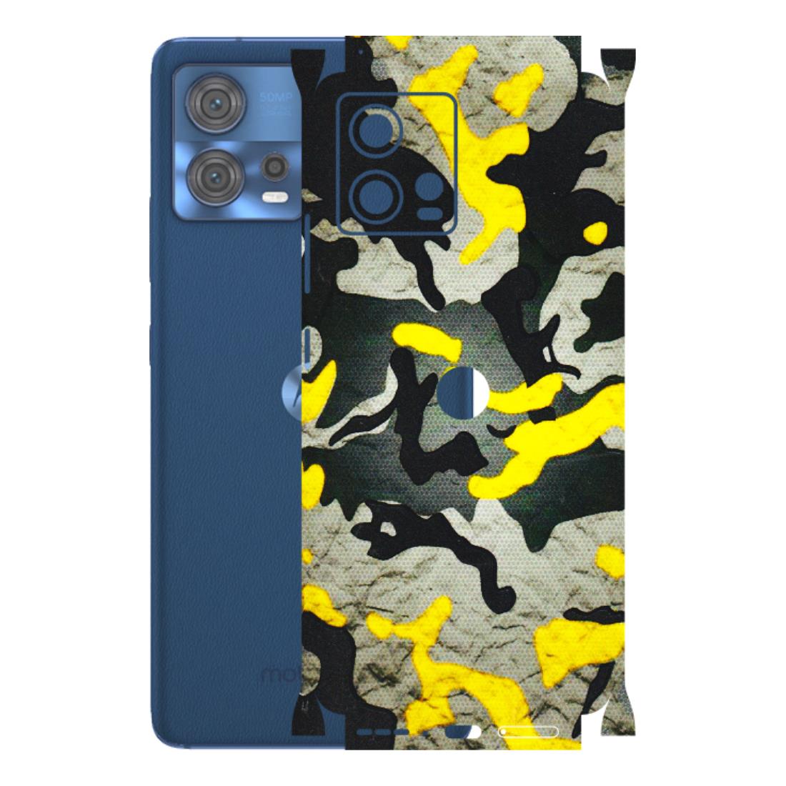 Motorola Phone Skins (All Models) - Yellow Camouflage - 3D Embossed Finish (L-61) Motorola Moto Edge 30 Fusion (5G)