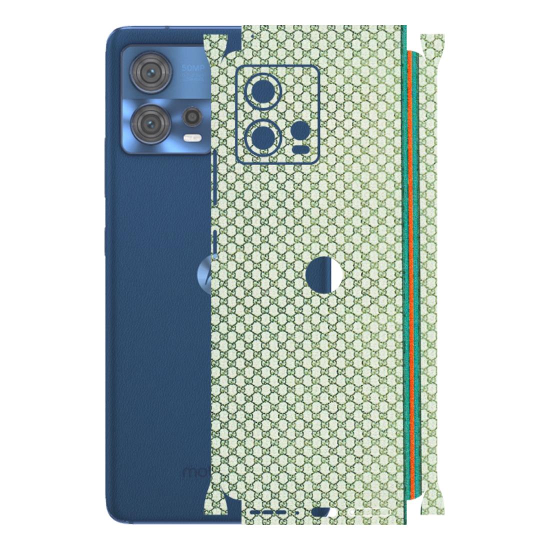 Motorola Phone Skins (All Models) - Gucci Fabric Pattern - 3D Embossed Finish (L-73) Motorola Moto Edge 30 Fusion (5G)