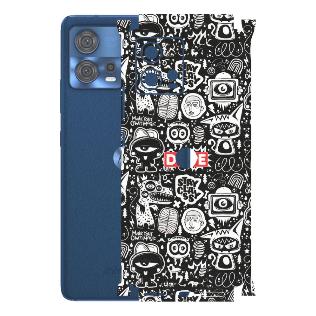 Motorola Phone Skins (All Models) - Dope Stay Classy Black Doodles - Matte Finish (M-126) Motorola Moto Edge 30 Fusion (5G)