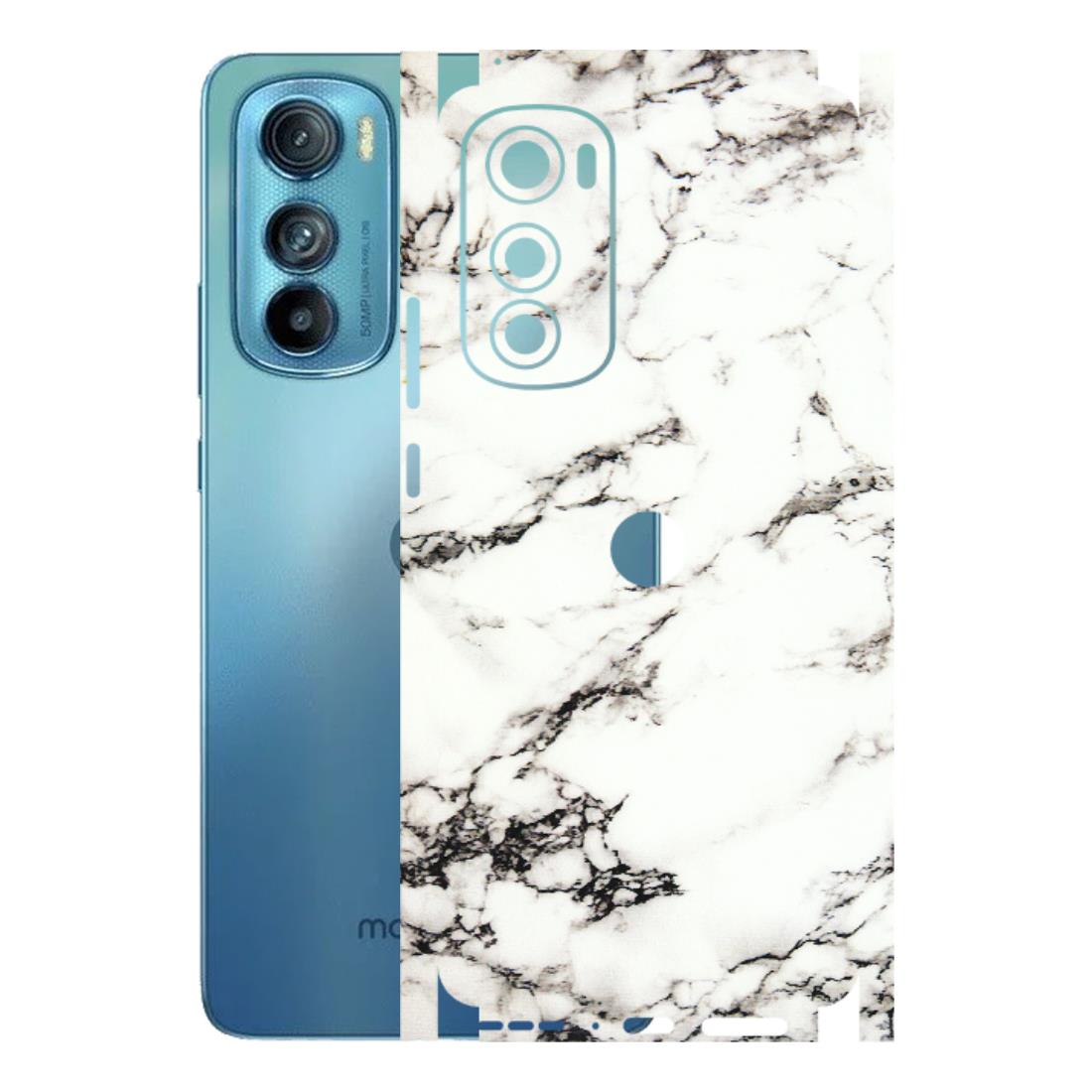 Motorola Phone Skins (All Models) - Black and White Marble Texture - 3D Embossed Finish (L-124) Motorola Moto Edge 30