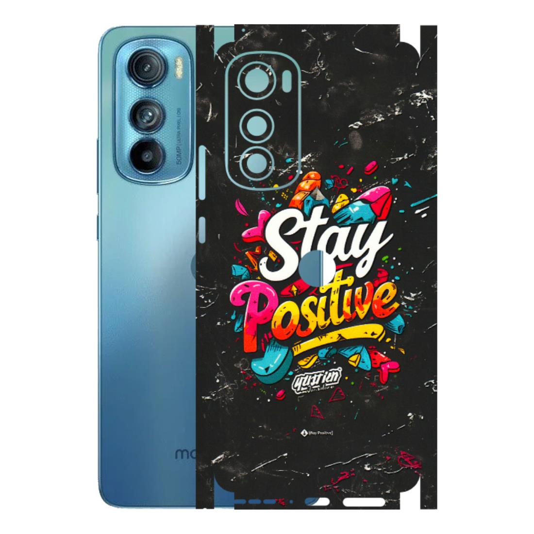 Motorola Phone Skins (All Models) - Stay Positive Black - 3D Embossed Finish (L-31) Motorola Moto Edge 30