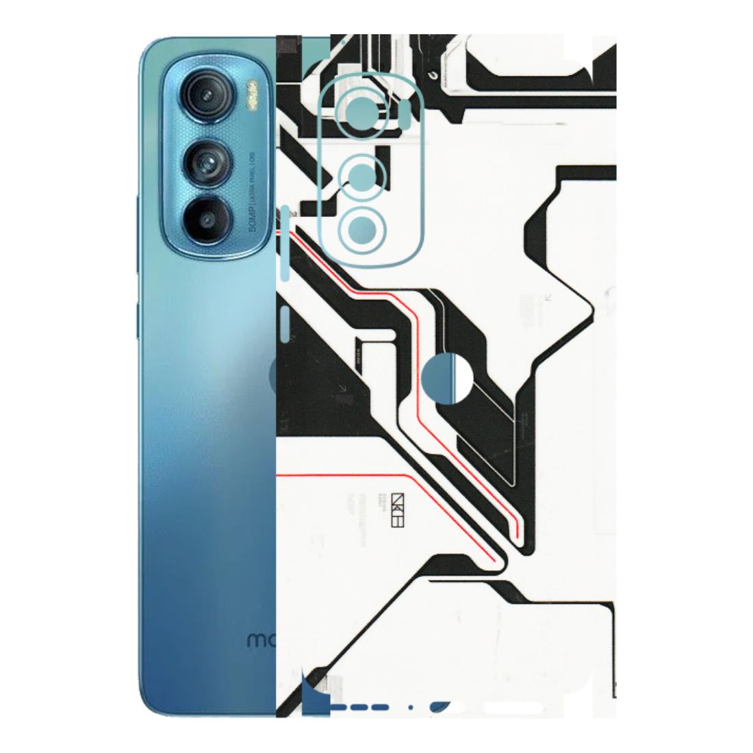 Motorola Phone Skins (All Models) - White Techy Logo - 3D Embossed Finish (L-312) Motorola Moto Edge 30