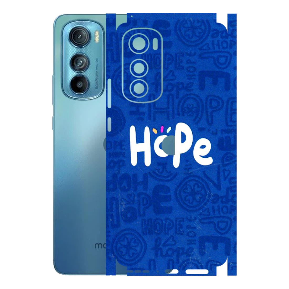 Motorola Phone Skins (All Models) - Hope Doodles Blue - 3D Embossed Finish (L-43) Motorola Moto Edge 30