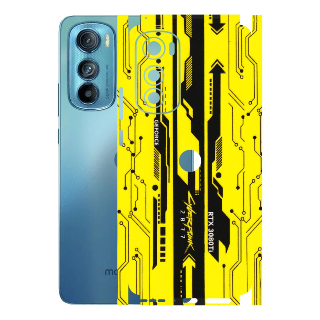 Motorola Phone Skins (All Models) - Yellow Cyberpunk - 3D Embossed Finish (L-93) Motorola Moto Edge 30