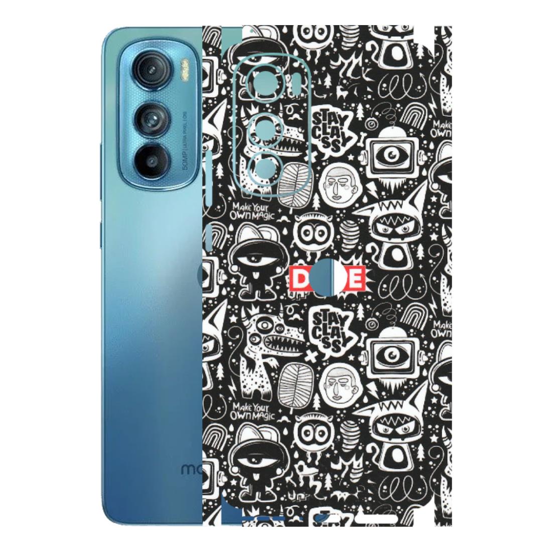 Motorola Phone Skins (All Models) - Dope Stay Classy Black Doodles - Matte Finish (M-126) Motorola Moto Edge 30