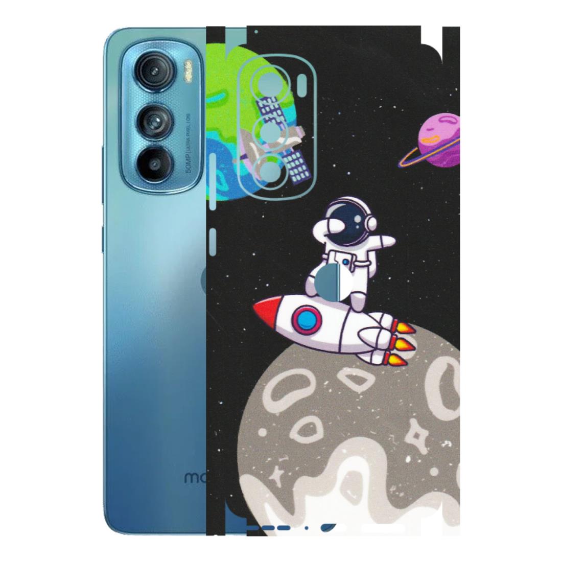 Motorola Phone Skins (All Models) - Astronaut Vibing Toon Running - Matte Finish (M-39) Motorola Moto Edge 30