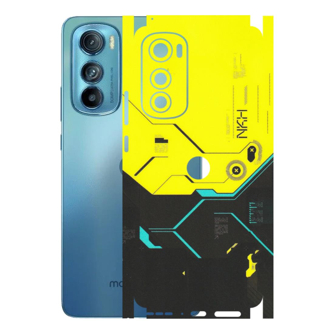 Motorola Phone Skins (All Models) - Black Yellow Technica - Matte Finish (M-53) Motorola Moto Edge 30