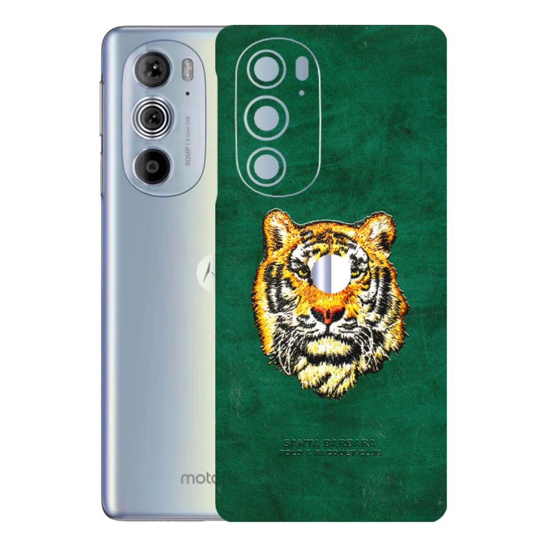 Motorola Phone Skins (All Models) - Leather Feel Tiger - 3D Embossed Finish (L-111) Motorola Moto Edge 30 Pro 5G