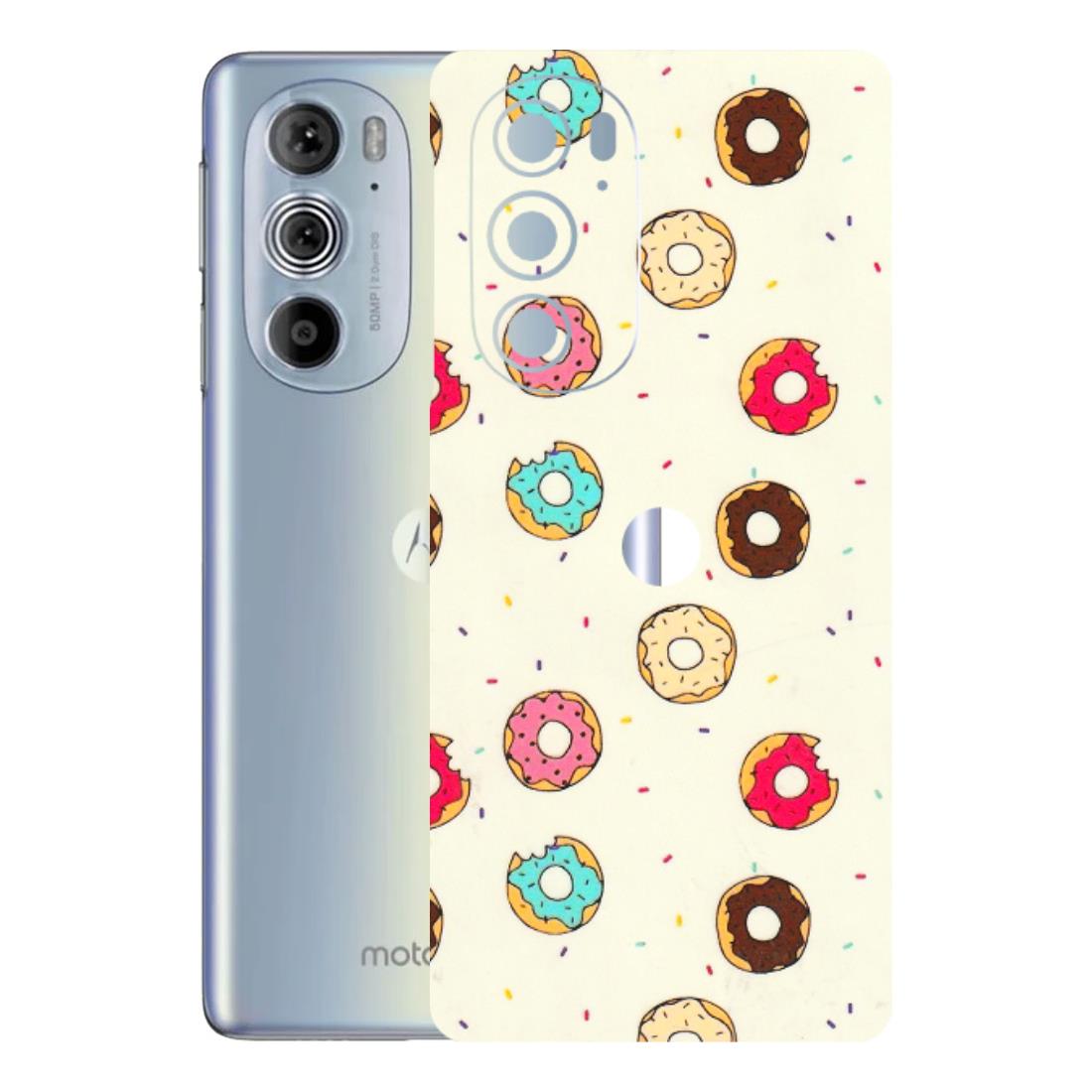 Motorola Phone Skins (All Models) - Mini Donuts Doodle Art - 3D Embossed Finish (L-122) Motorola Moto Edge 30 Pro 5G