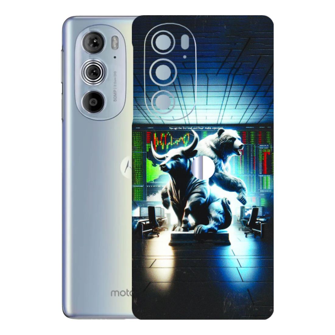 Motorola Phone Skins (All Models) - Stock Market Sensex Bear vs Bulls - 3D Embossed Finish (L-15) Motorola Moto Edge 30 Pro 5G