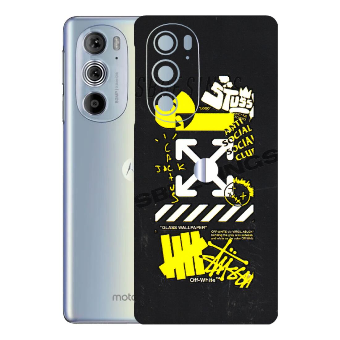 Motorola Phone Skins (All Models) - Anti Social Graffiti - 3D Embossed Finish (L-198) Motorola Moto Edge 30 Pro 5G